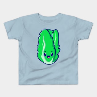 Cute Lettuce Smile Cartoon Kids T-Shirt